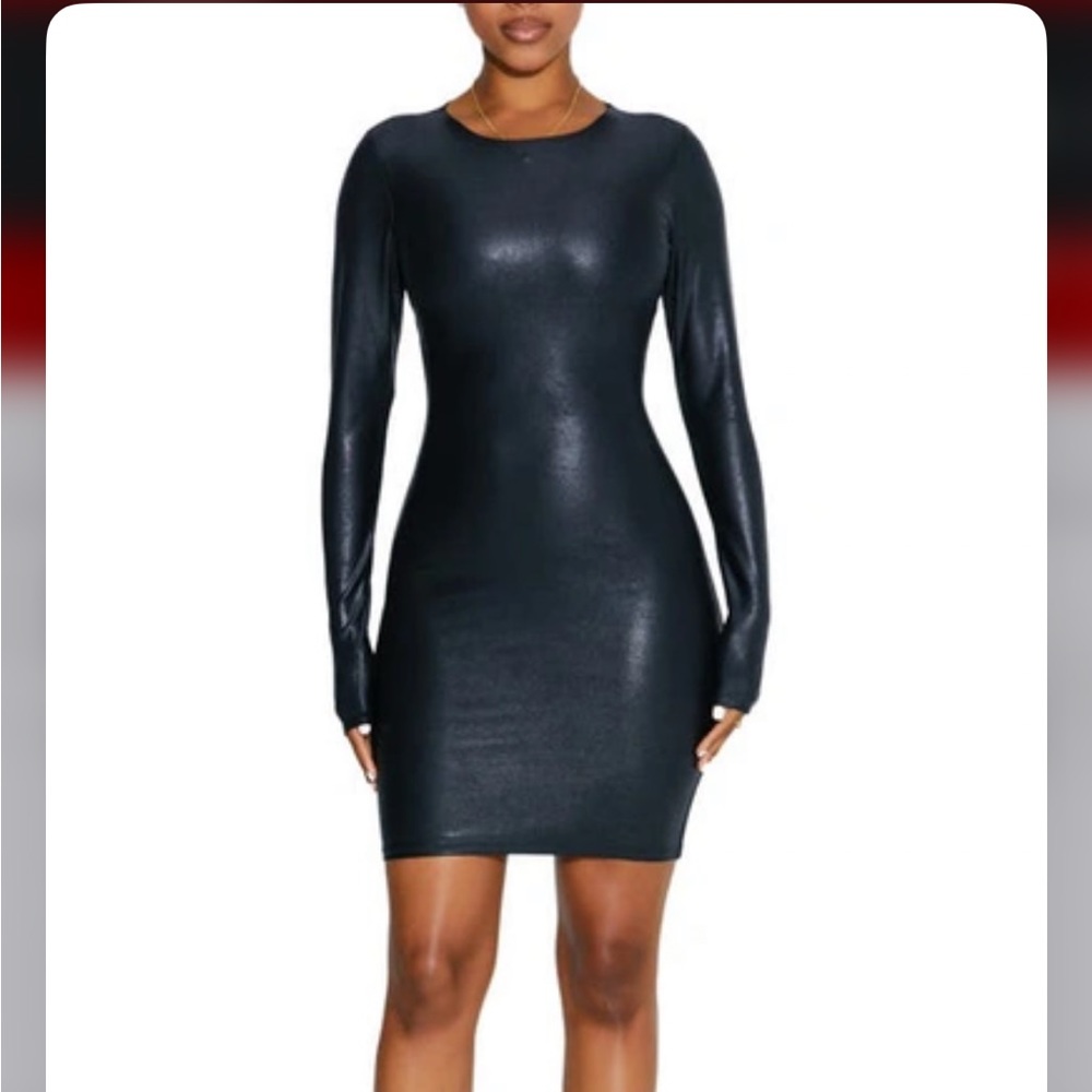 Naked Wardrobe Liquid Suede Mini Dress